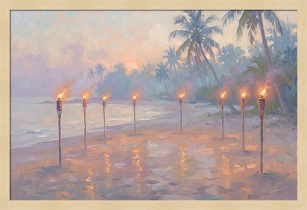 Tropical Fire Dance At Dusk