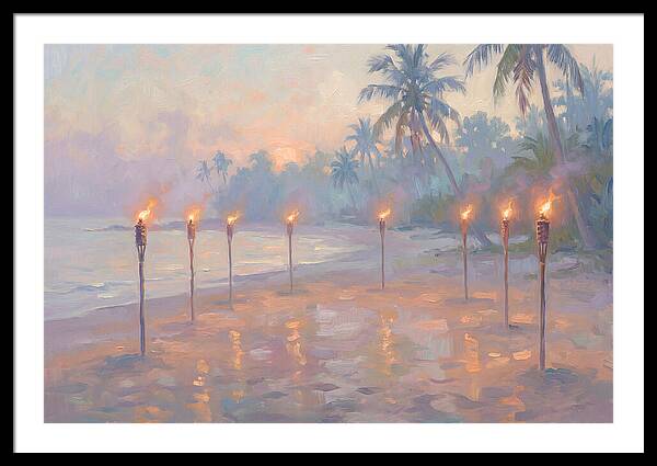 Tropical Fire Dance At Dusk
