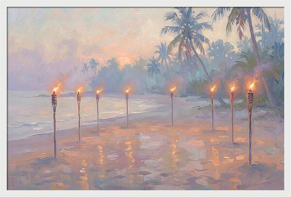 Tropical Fire Dance At Dusk
