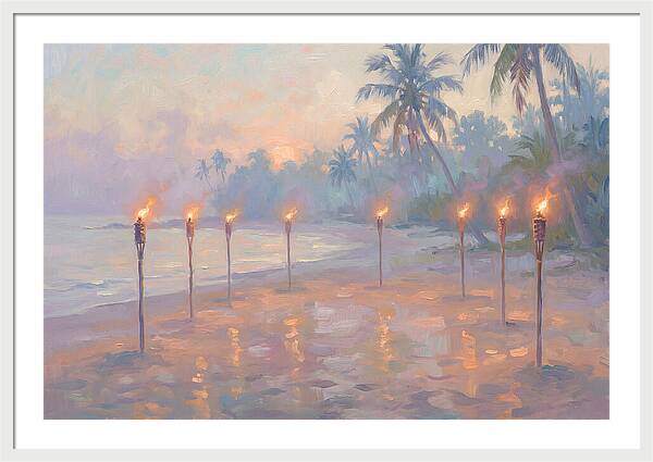 Tropical Fire Dance At Dusk