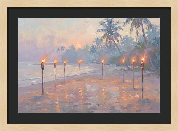 Tropical Fire Dance At Dusk