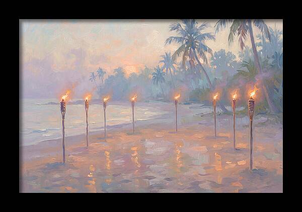 Tropical Fire Dance At Dusk