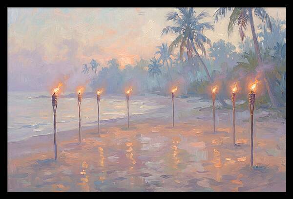 Tropical Fire Dance At Dusk