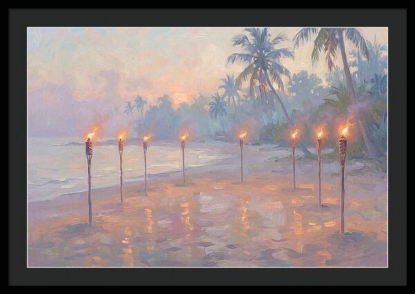Tropical Fire Dance At Dusk