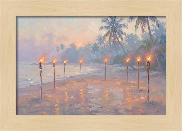 Tropical Fire Dance At Dusk