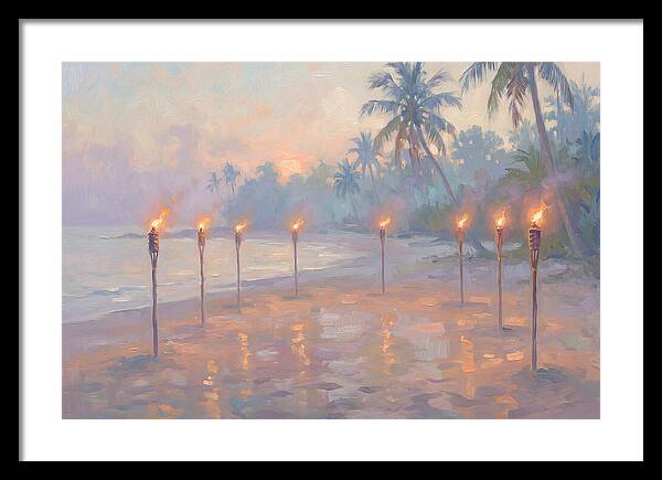 Tropical Fire Dance At Dusk