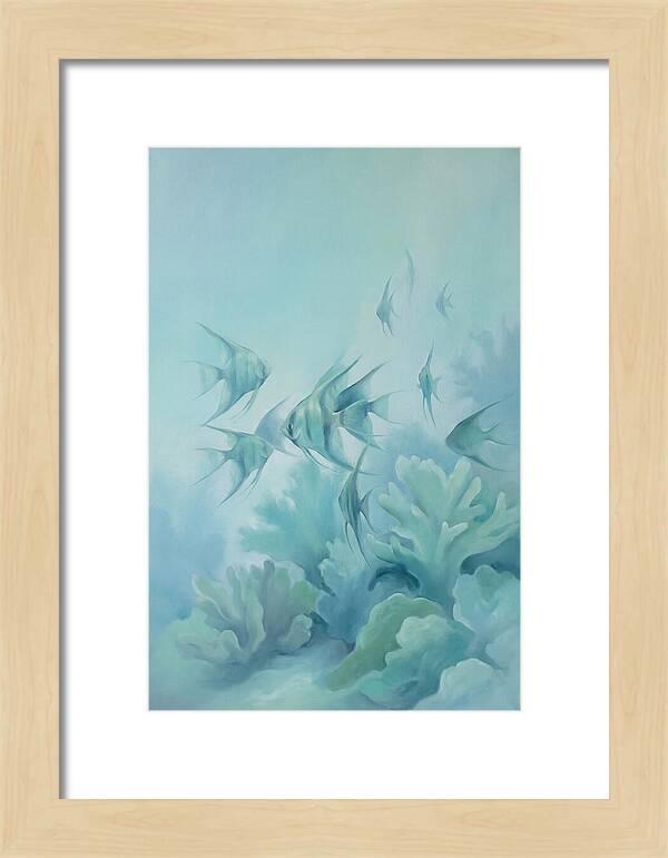 Tropical Fish School Over Coral