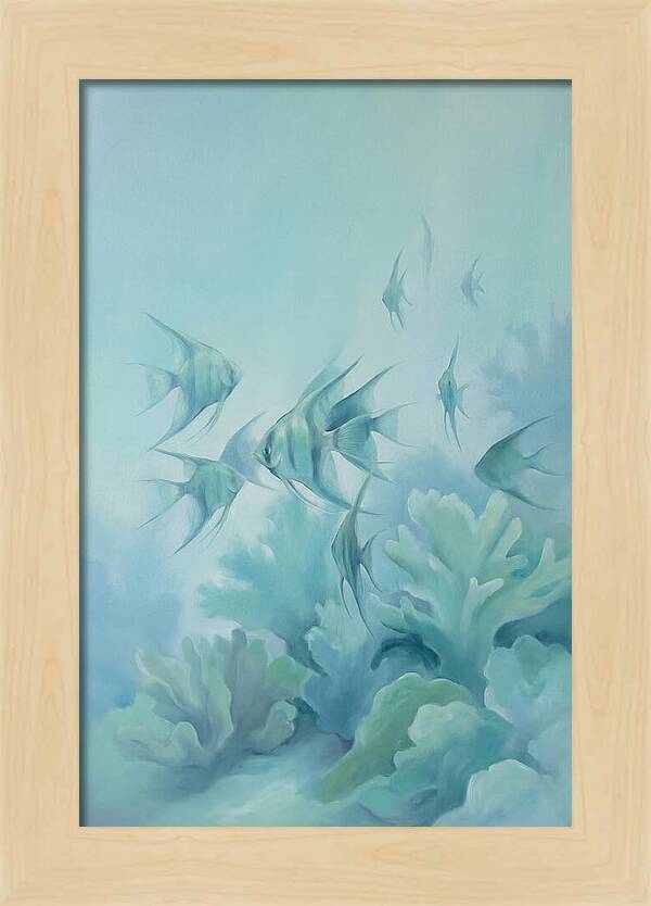 Tropical Fish School Over Coral