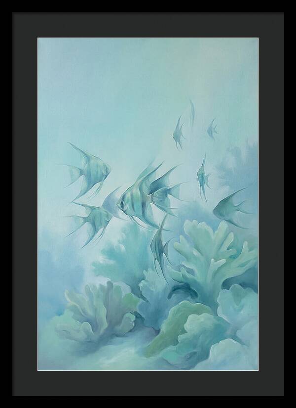 Tropical Fish School Over Coral