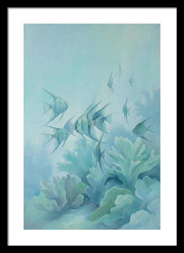 Tropical Fish School Over Coral