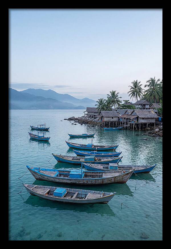 Tropical Fishing Village At Dawn
