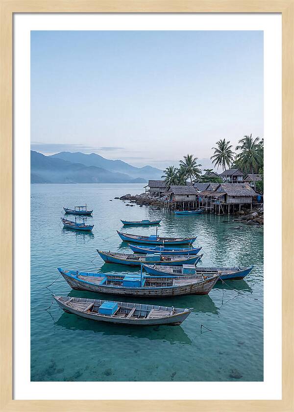 Tropical Fishing Village At Dawn