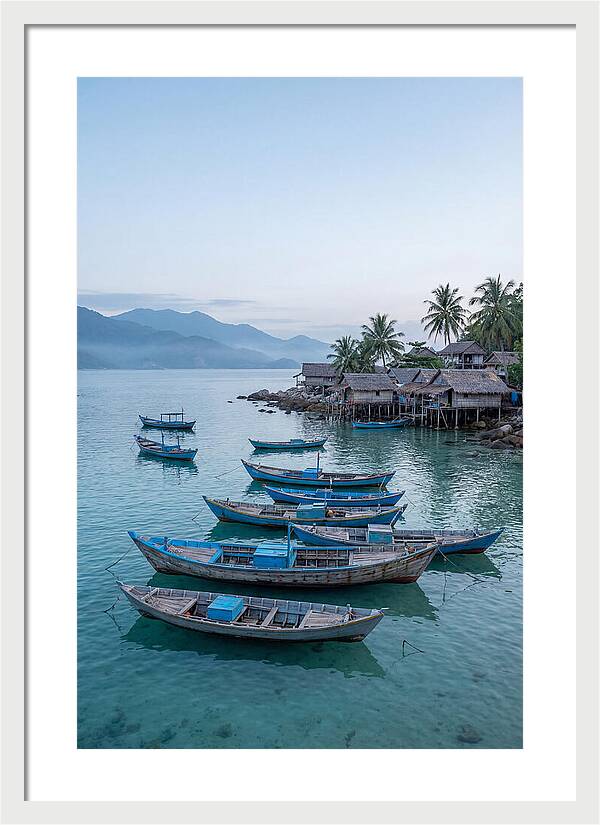 Tropical Fishing Village At Dawn