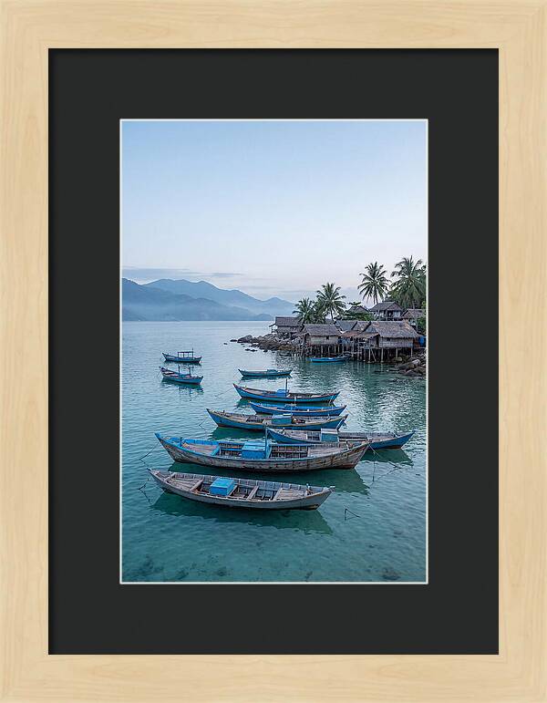 Tropical Fishing Village At Dawn