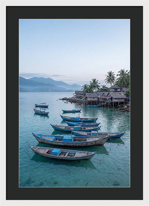 Tropical Fishing Village At Dawn