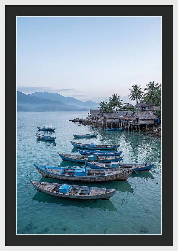 Tropical Fishing Village At Dawn