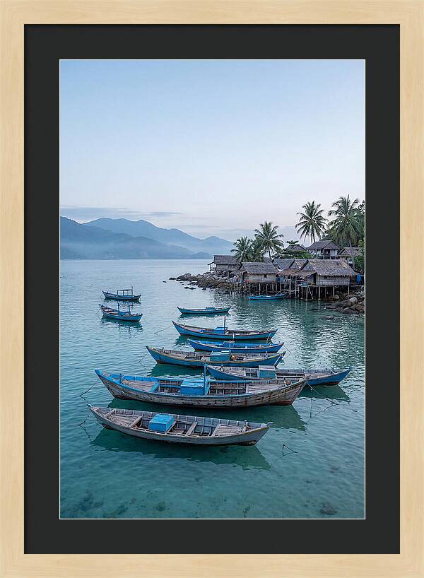 Tropical Fishing Village At Dawn