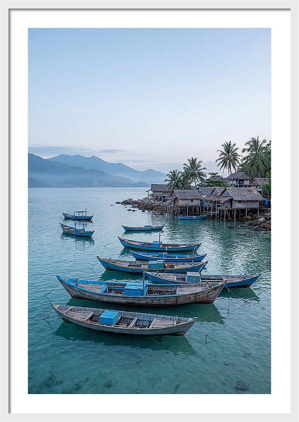 Tropical Fishing Village At Dawn