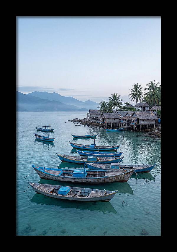 Tropical Fishing Village At Dawn