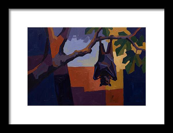 Tropical Fruit Bat Hanging From Fig Tree
