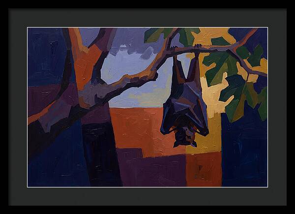 Tropical Fruit Bat Hanging From Fig Tree