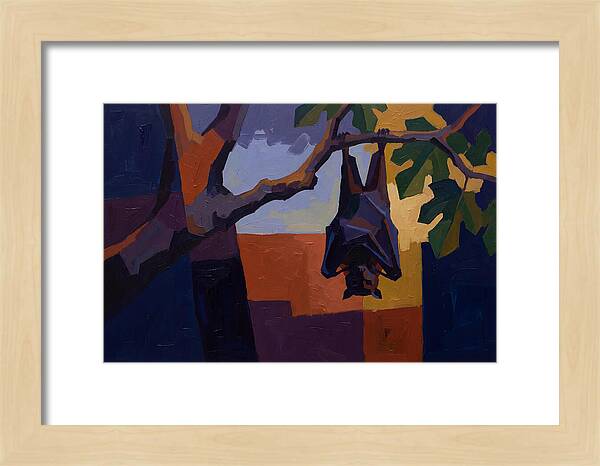 Tropical Fruit Bat Hanging From Fig Tree