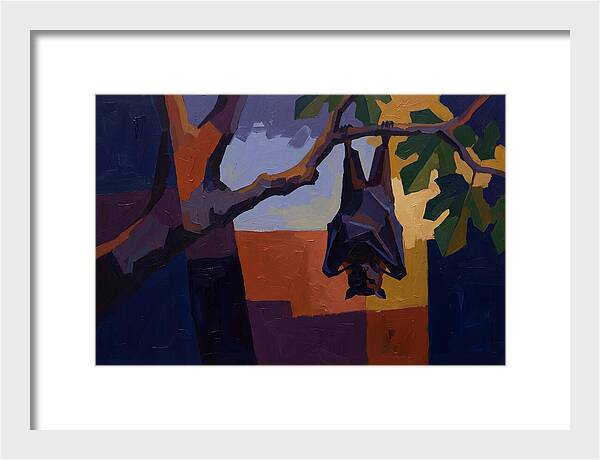 Tropical Fruit Bat Hanging From Fig Tree