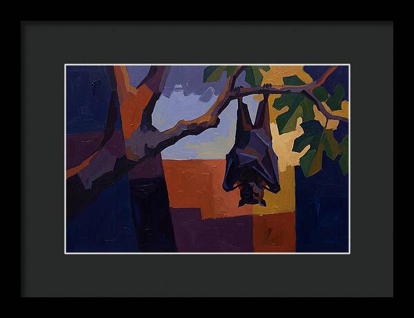 Tropical Fruit Bat Hanging From Fig Tree