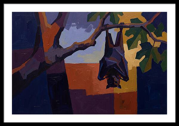 Tropical Fruit Bat Hanging From Fig Tree