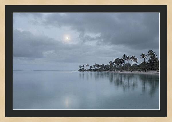 Tropical Moonrise Over Calm Waters