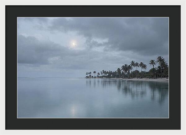 Tropical Moonrise Over Calm Waters