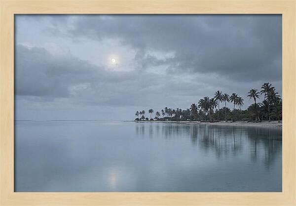 Tropical Moonrise Over Calm Waters