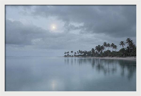 Tropical Moonrise Over Calm Waters