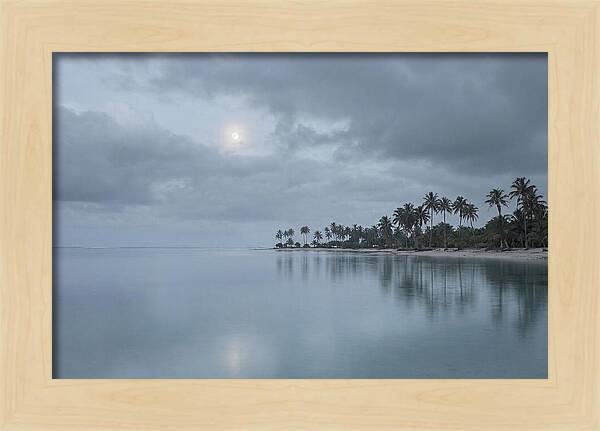Tropical Moonrise Over Calm Waters