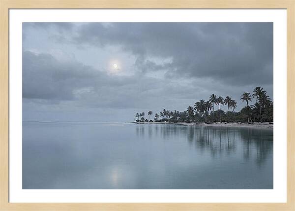 Tropical Moonrise Over Calm Waters