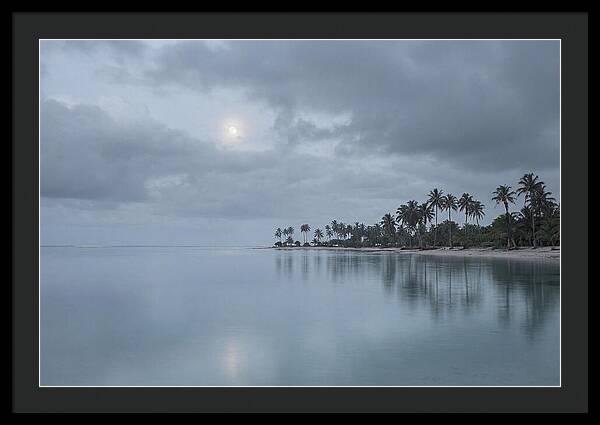 Tropical Moonrise Over Calm Waters