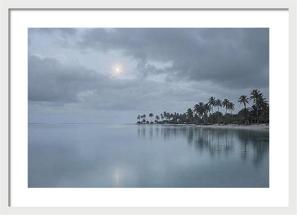 Tropical Moonrise Over Calm Waters