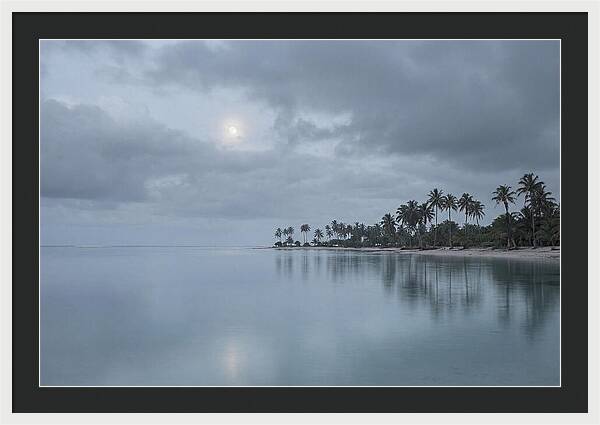 Tropical Moonrise Over Calm Waters