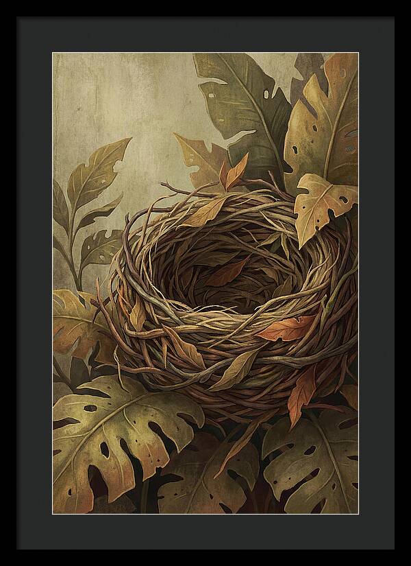 Tropical Nest Among Leaves