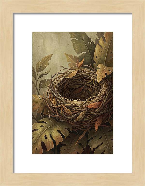 Tropical Nest Among Leaves