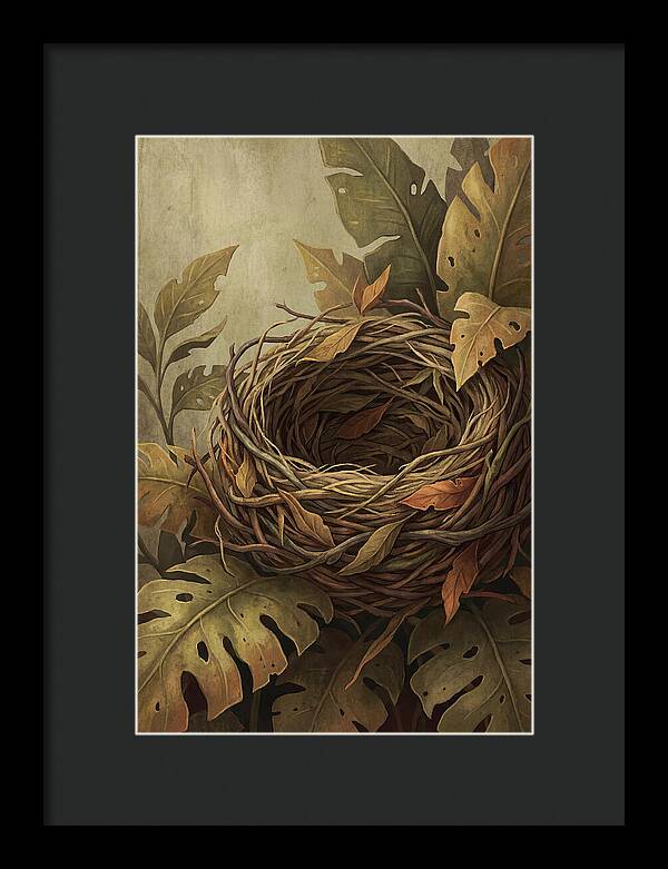 Tropical Nest Among Leaves