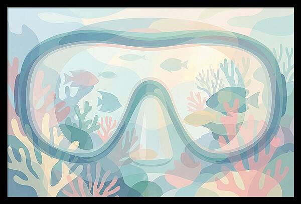 Tropical Reef Through Snorkel Mask