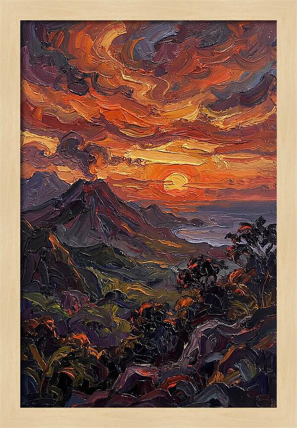 Tropical Sunset From Volcanic Peak