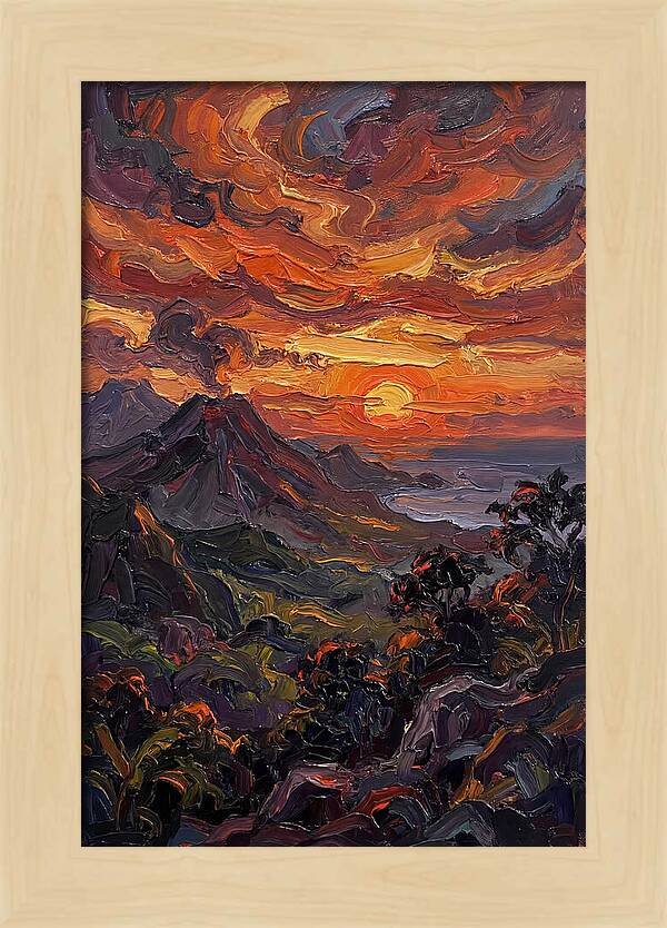 Tropical Sunset From Volcanic Peak