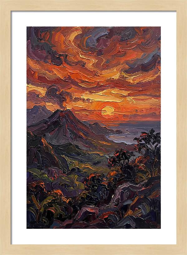 Tropical Sunset From Volcanic Peak