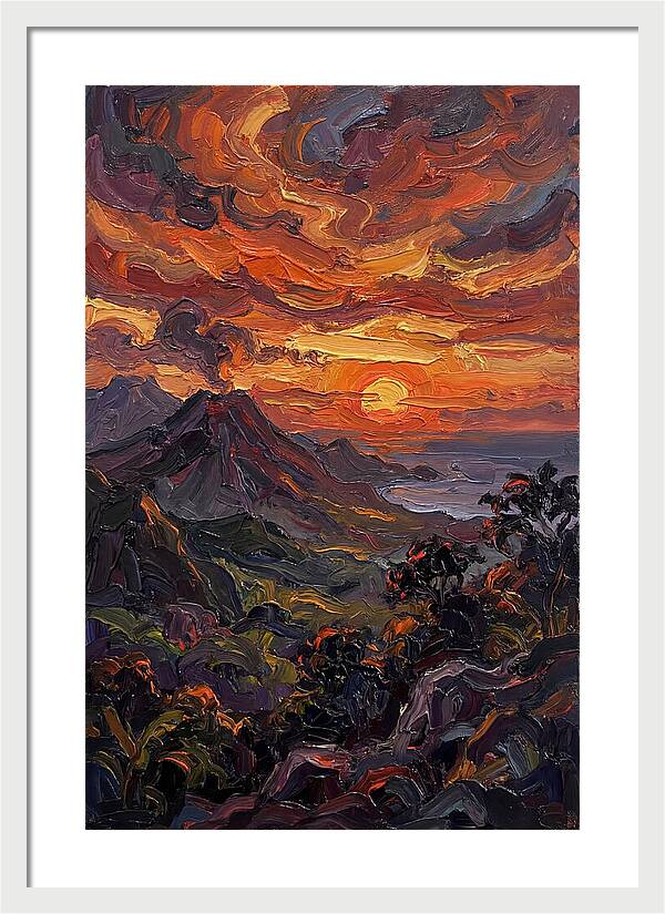 Tropical Sunset From Volcanic Peak