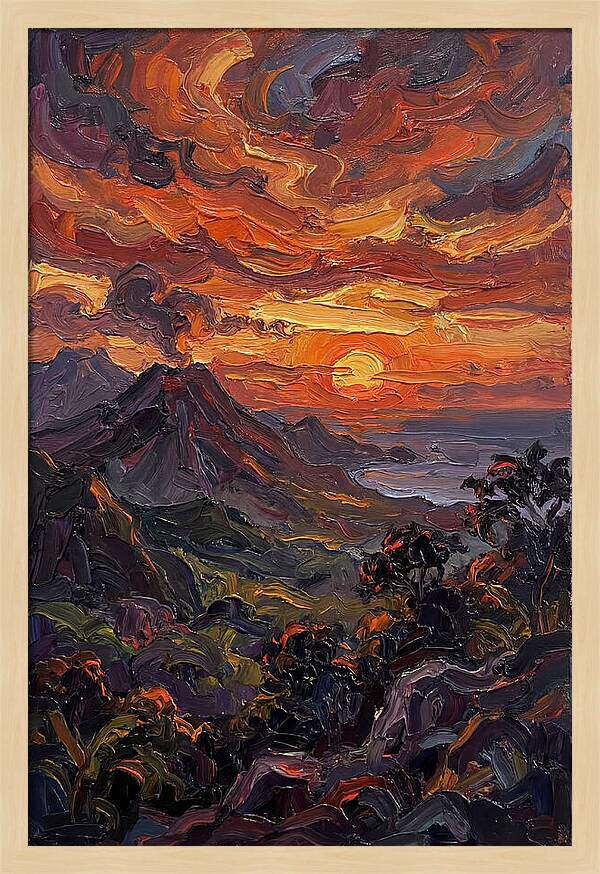 Tropical Sunset From Volcanic Peak