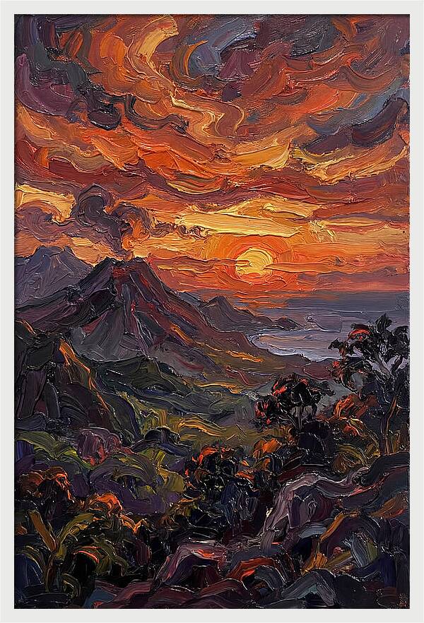 Tropical Sunset From Volcanic Peak