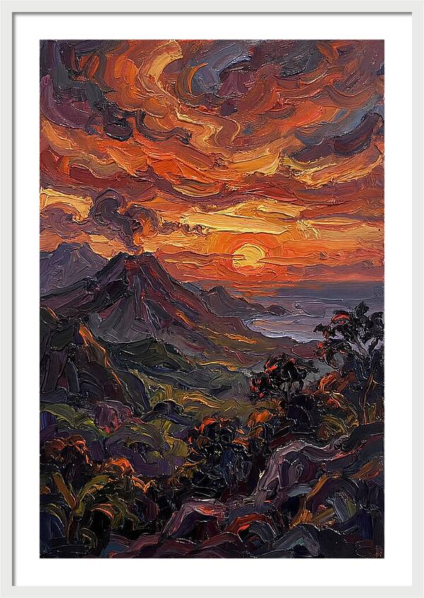 Tropical Sunset From Volcanic Peak