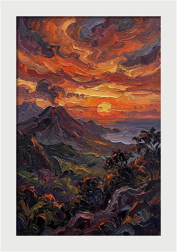 Tropical Sunset From Volcanic Peak
